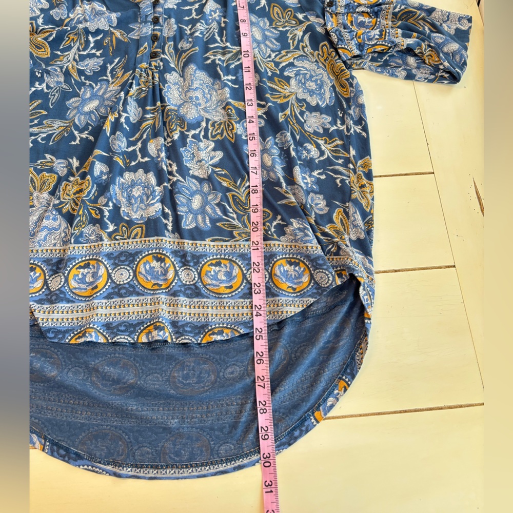 Lucky Brand Floral Top Women’s Large Blue - Picture 5 of 8